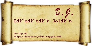 Dömötör Jolán névjegykártya