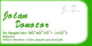 jolan domotor business card